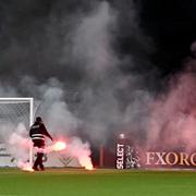 AIK-supportrar i derbyt mot Djurgården.