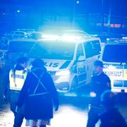 Polisinsats efter skottlossningen. 