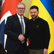 Arkivbilder på Keir Starmer tillsammans med Trump och Zelenskyj. 