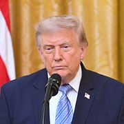 USA:s president Donald Trump precis efter att han hade hållit sitt tal till nationen under natten till fredagen.