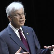 Bengt Holmström höll sin Nobelföreläsning i Aula Magna på Stockholms universitet i torsdags.