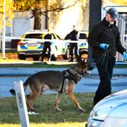 Polisen på plats i Jordbro.