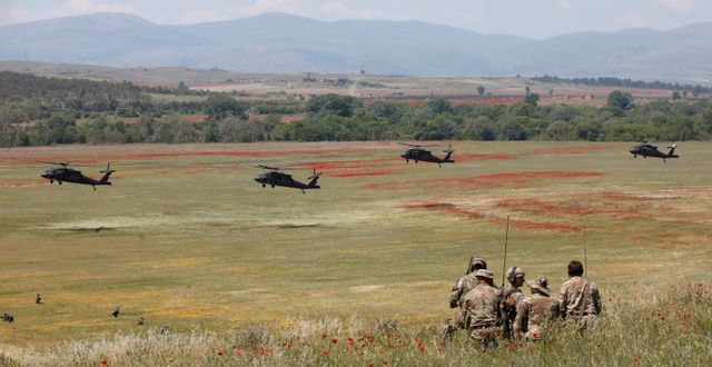 Natoövningen  Swift Response 22 i Nordmakedonien, 12 maj Boris Grdanoski / AP