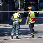 Räddningstjänst och ambulans på plats den 1 maj.