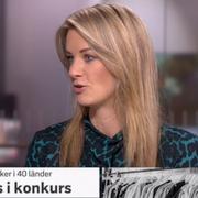 Maria Landeborn i SVT:s Morgonstudion. 