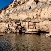 Lake Mead är den största reservoaren i Colorado River.