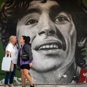 Diego Maradonas ansikte pryder många platser i Argentina. 