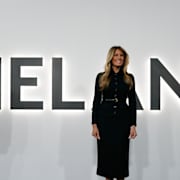 Donald Trump och Melania Trump under nattens premiärvisning av ”Melania” på Kennedy Center i Washington. 