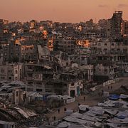 Bild från centrala Gaza stad på onsdagen.