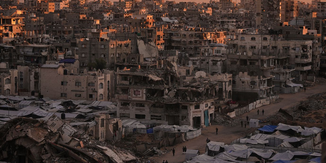 Bild från centrala Gaza stad på onsdagen.