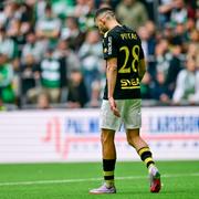 AIK:s Ioannis Pittas efter en förlust mot Hammarby i Allsvenskan.