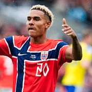 Antonio Nusa under träningsmatchen mot Sverige i Oslo inför VM
