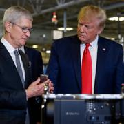 Apples vd Tim Cook och Donald Trump. Arkivbild från 2019.