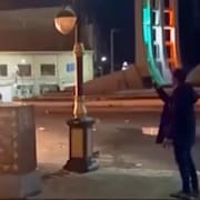 En skärmdump från ett inslag om protesterna som sänts i iransk stats-tv.