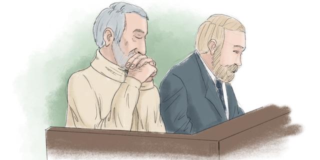 Illustration. Den krigsbrottsåtalade Hamid Noury med advokat Thomas Söderqvist i Stockholms tingsrätt. Noury misstänks för krigsbrott i samband med tusentals avrättningar i Iran. Anders Humlebo/TT / TT NYHETSBYRÅN