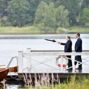 Stefan Löfven och Spaniens premiärminister Pedro Sánchez på Harpsund på onsdagen