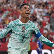 Cristiano Ronaldo gjorde ett av Portugals mål i 2–1-segern mot Kroatien.
