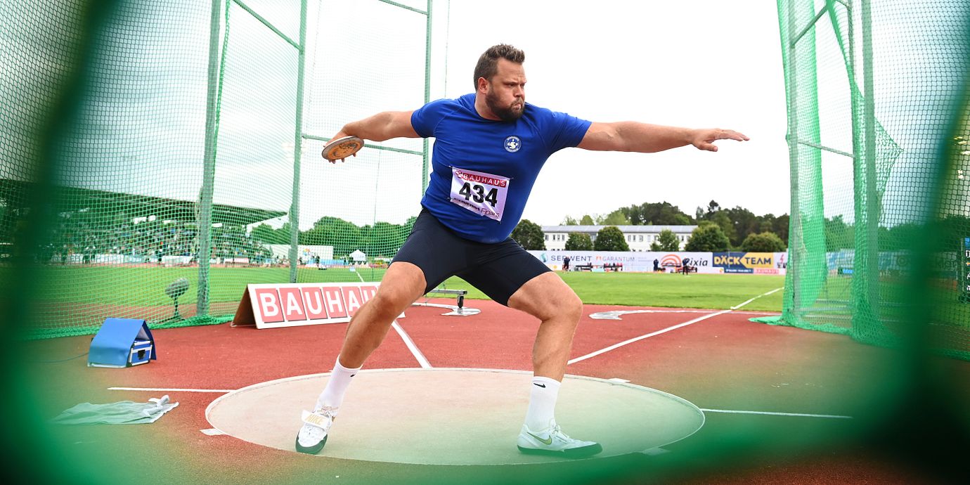 Daniel Ståhl under friidrotts-SM.