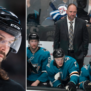 Erik Karlsson till vänster, Peter DeBoer till höger.