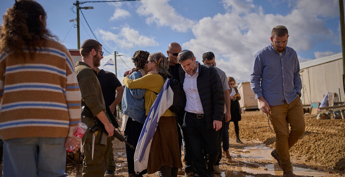 Bezalel Smotrich besöker den av Israel legaliserade bosättningen Yatziv intill den palestinska staden Beit Sahour på den illegalt ockuperade Västbanken den 19 januari 2026. 