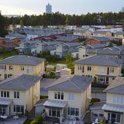 Nybyggt bostadsområde i Ursvik utanför Stockholm.