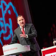 Stefan Löfven (S) höll tal under S-kongressen.