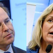 Anders Borg (M) och Magdalena Andersson (S)
