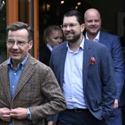 Statsminister Ulf Kristersson (M) och Sverigedemokraternas partiledare Jimmie Åkesson 2023. 