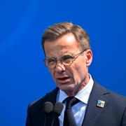 Sveriges statsminister Ulf Kristersson (M) vid Natotoppmötet i Vilnius i somras.