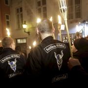 Soldiers of Odin håller manifestation i Tallinn.