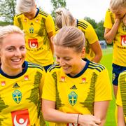 Mimmi Larsson, Anna Anvegård and Elin Rubensson under lägret i Båstad. 