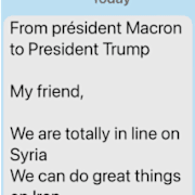 Emmanuel Macron och Donald Trump/Skämdumpen.