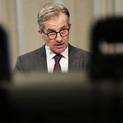 Erik Thedéen, riksbankschef, kommenterar riksbankens senaste besked om styrräntan.
Foto: Björn Larsson Rosvall / TT / Kod 9200