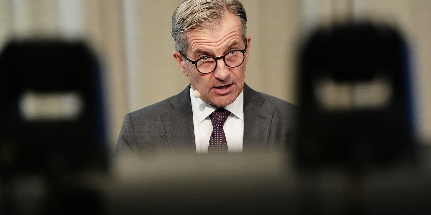 Erik Thedéen, riksbankschef, kommenterar riksbankens senaste besked om styrräntan.
Foto: Björn Larsson Rosvall / TT / Kod 9200