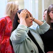 Vänsterpartiets partiledare Nooshi Dadgostar, arkivbild.