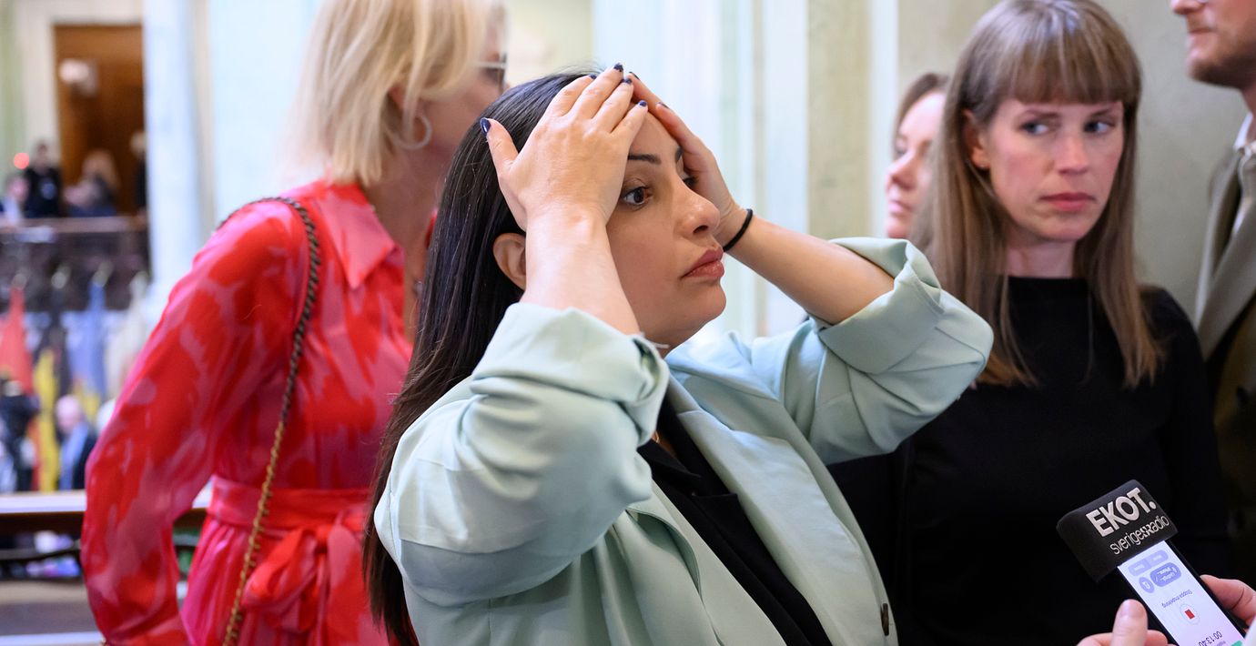 Vänsterpartiets partiledare Nooshi Dadgostar, arkivbild.