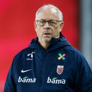 Lars Lagerbäck i samband med Norges möte med Nordirland tidigare i oktober.