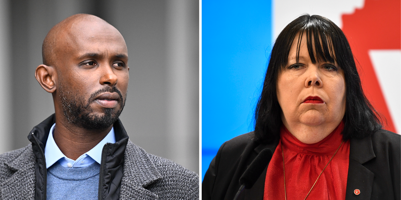 V-politikern Mohamed Abdukardir Ali/Vänsterpartiets partisekreterare Maria Forsberg