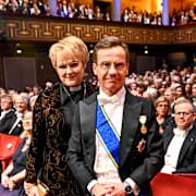 Statsminister Ulf Kristersson med sin fru Birgitta Ed.