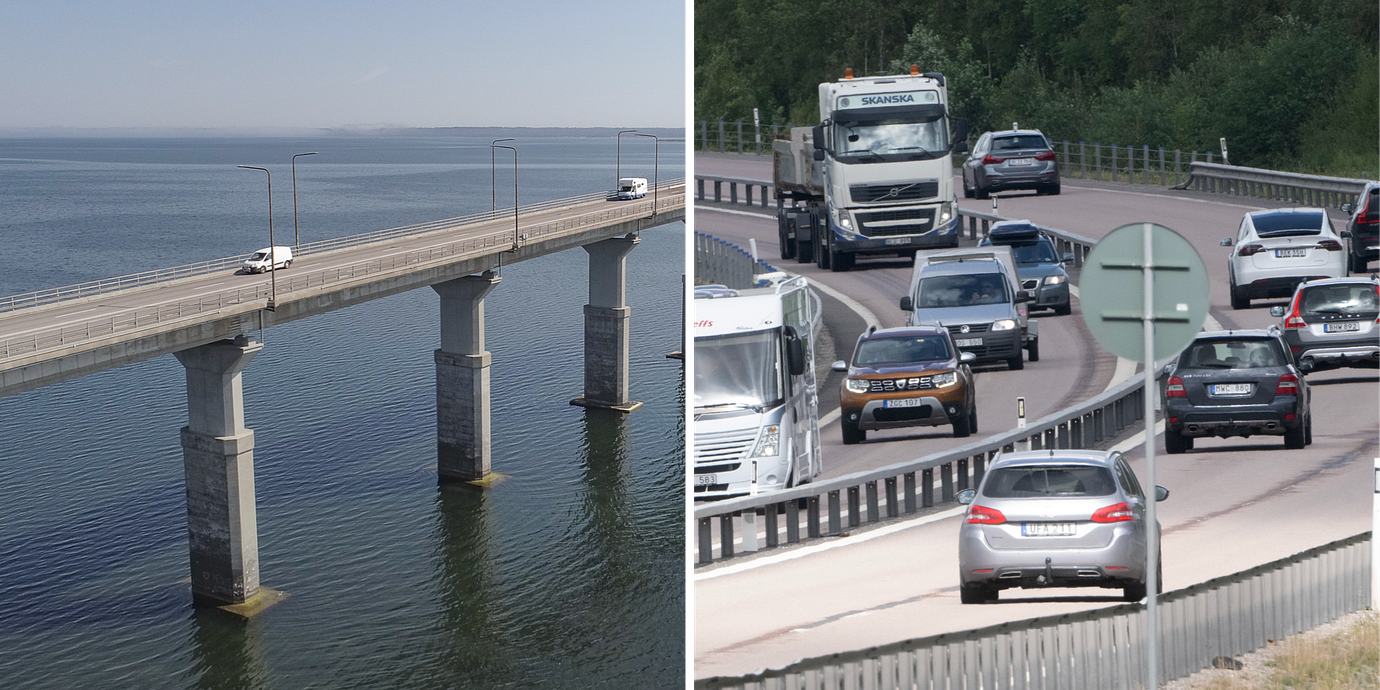 Ölandsbron, arkivbild av trafik.