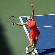 Aryna Sabalenka under fredagen. 