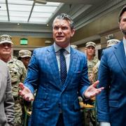 Pete Hegseth under ett möte med nationalgardet i augusti.