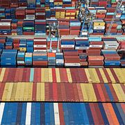 Handelsterminal i Shanghai, illustrationsbild.