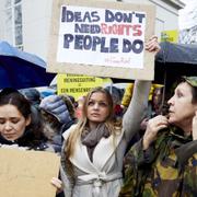 Demonstration mot fängslandet av Badawi