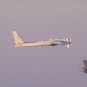 Ett ryskt flygplan av typen Tu-95.