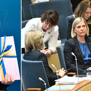 Magdalena Andersson (S) med sin vårbudget.