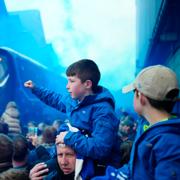 Evertonsupportrar.