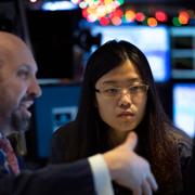Illustrationsbild. Börsmäklare på Wall Street.