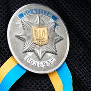 En ukrainsk polisbricka. Illustrationsbild.