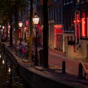 Red light district i Amsterdam.